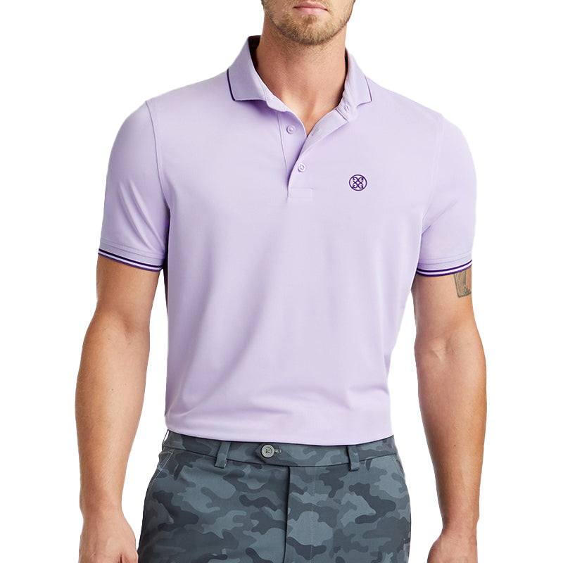 GFORE Rib Collar Tech Piqu‚ Modern Spread Collar Men's Polo (Aura)