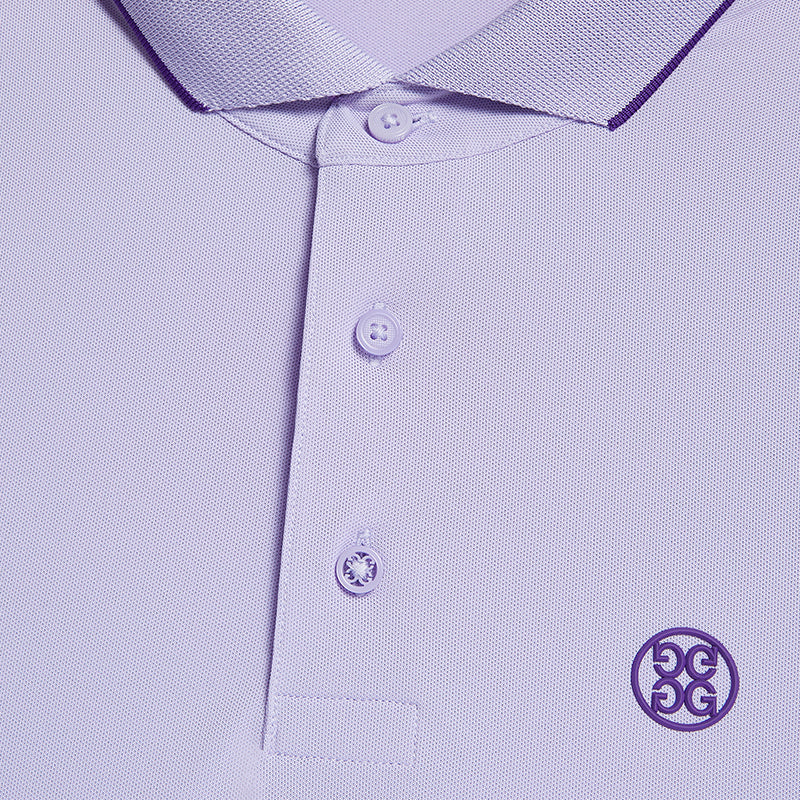 GFORE Rib Collar Tech Piqu‚ Modern Spread Collar Men's Polo (Aura)