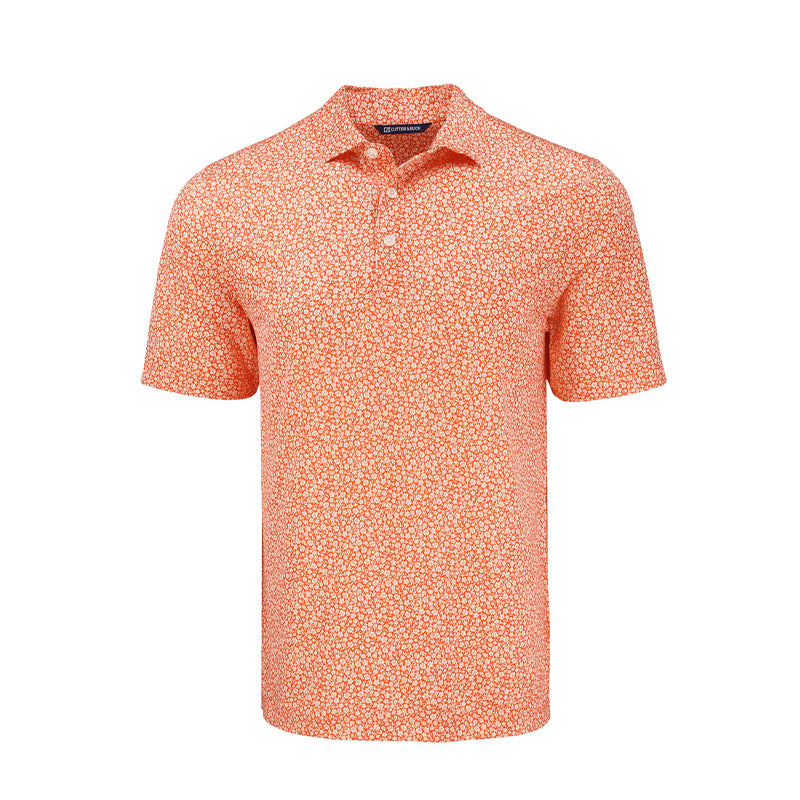 CUTTER & BUCK Pike Eco Flora Print Men's Polo (College Orange)