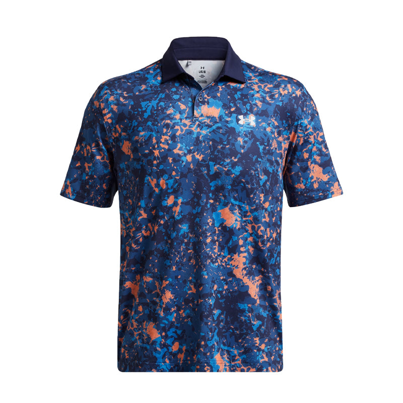 UNDER ARMOUR T2G Print Men's Polo (Orange/Tech Blue)