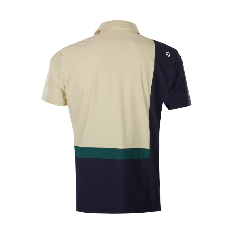 TAYLORMADE Color Block Men?s Polo (Cream)