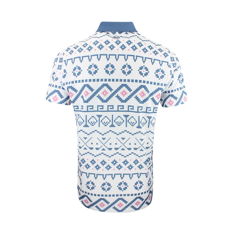 PUMA Fair Isle Print Men's Polo (White/Blue)