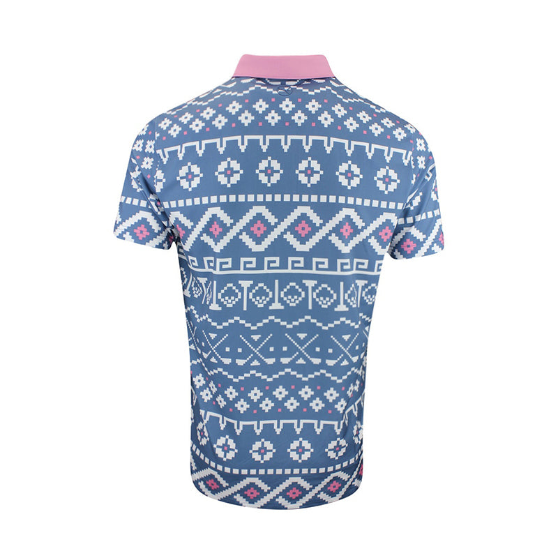 PUMA Fair Isle Print Polo (Blue /White)