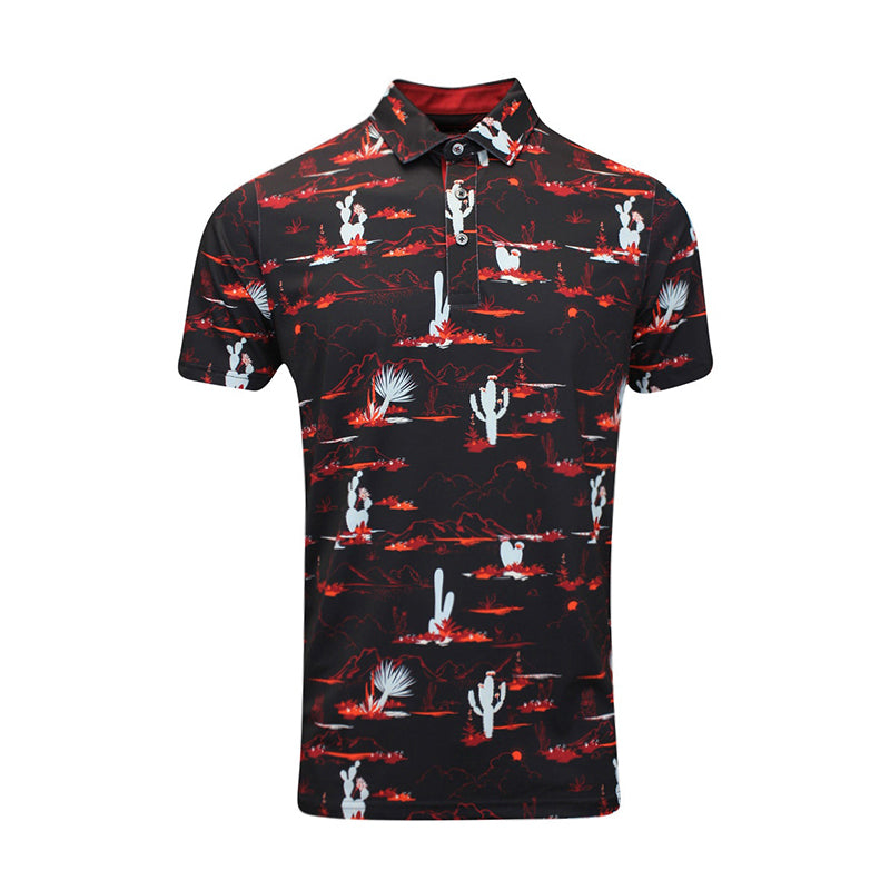 PUMA MATTR Bushland Men's Polo (Black/Red)