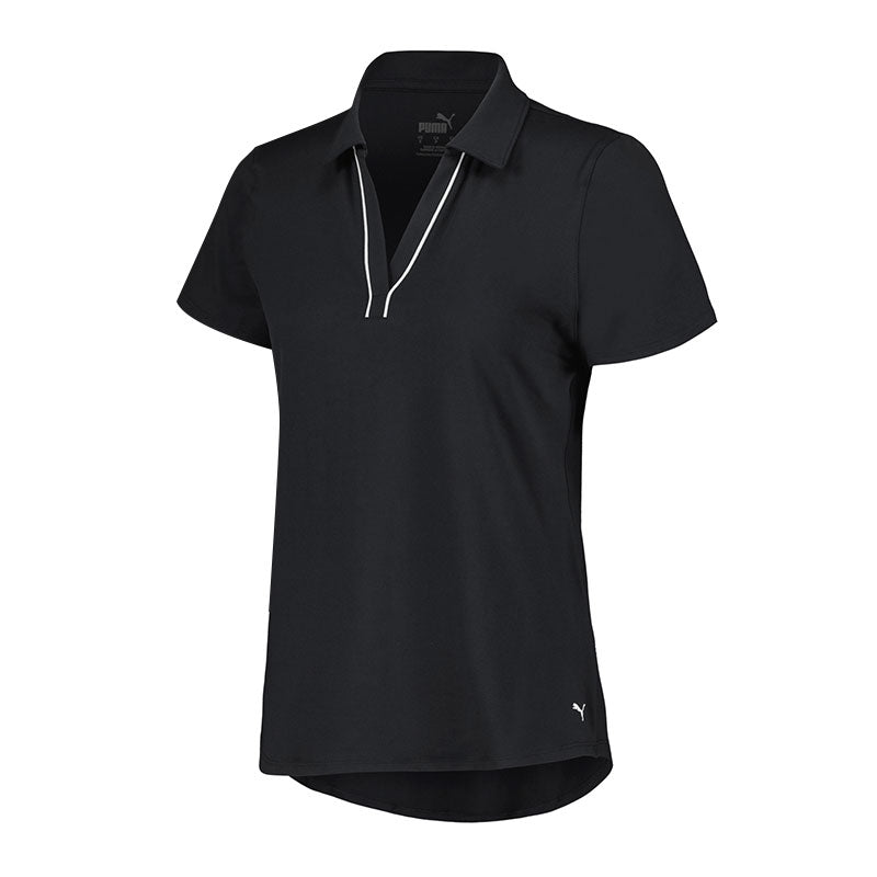 PUMA CLOUDSPUN Piped Golf Women's Polo (Black)