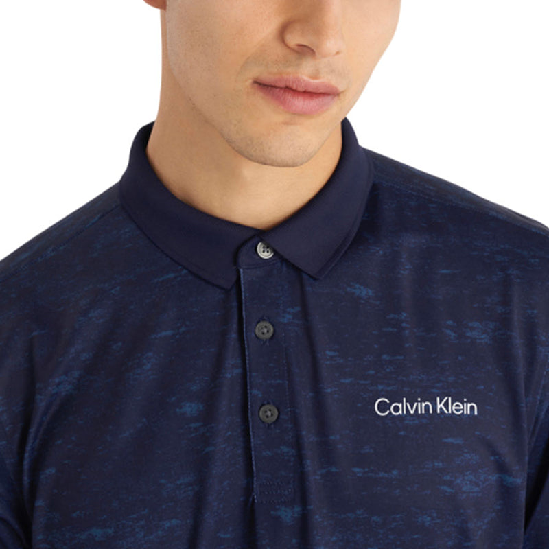 CALVIN KLEIN Textured Slate Men's Polo (Evening Blue)