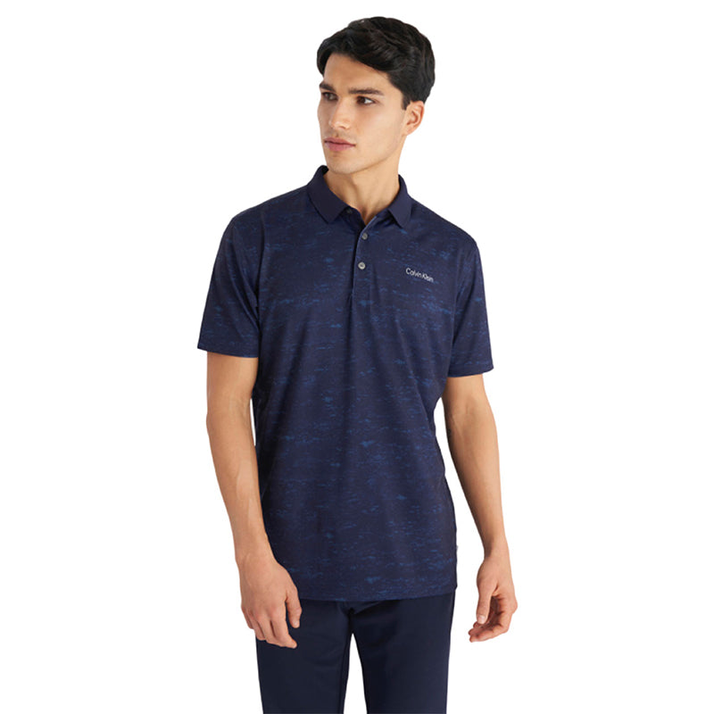 CALVIN KLEIN Textured Slate Men's Polo (Evening Blue)