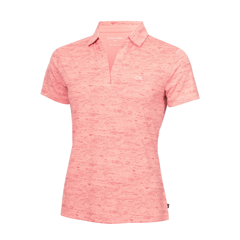 CALVIN KLEIN Slate Printed Women's Polo (Coral Almond)