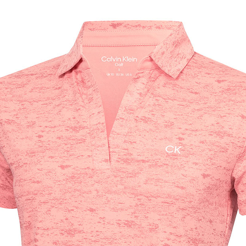 CALVIN KLEIN Slate Printed Women's Polo (Coral Almond)
