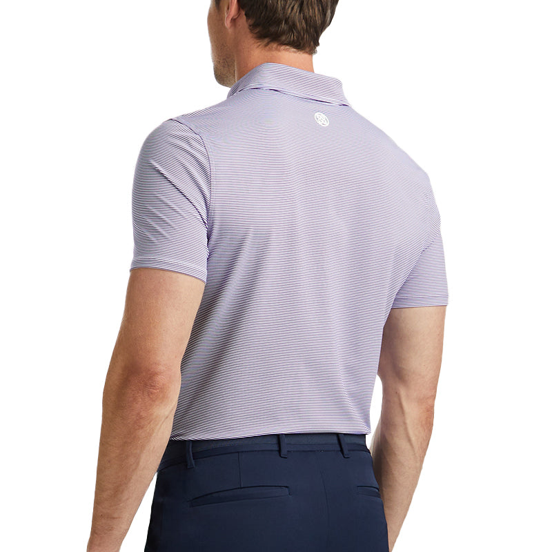 GFORE Feeder Stripe Tech Jersey Button Down Collar Men's Polo (Violet)