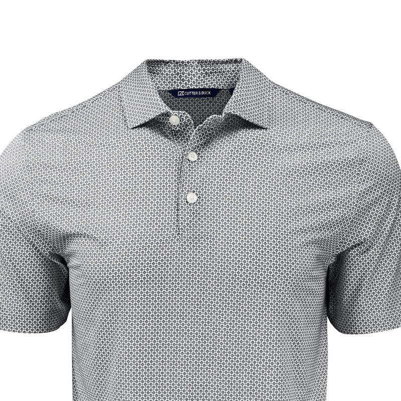 CUTTER & BUCK Pike Eco Diamond Dot Print Recycled Men's Polo (Black)