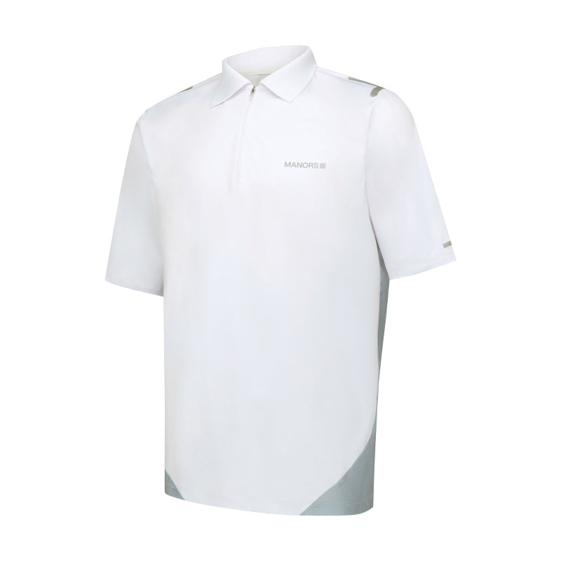 MANORS Frontier Men's Quarter Zip Polo (White)