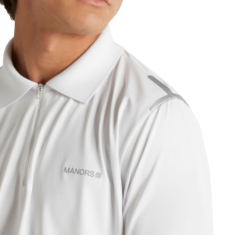 MANORS Frontier Men's Quarter Zip Polo (White)