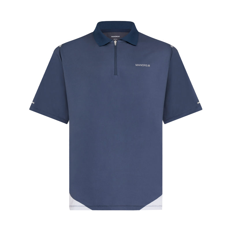 MANORS Frontier Men's Quarter Zip Polo (Navy)