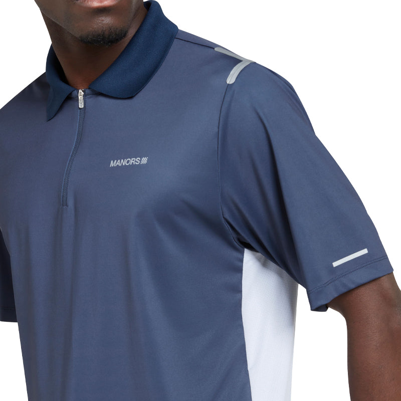 MANORS Frontier Men's Quarter Zip Polo (Navy)
