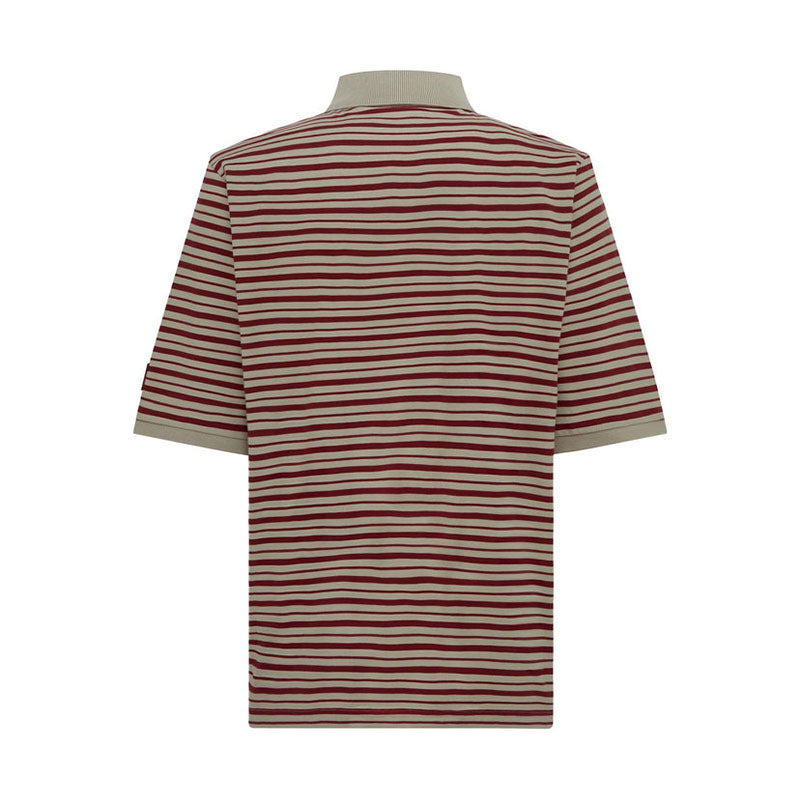 MANORS G.O.A.T Pique Men's Polo (Greige/Burgundy)