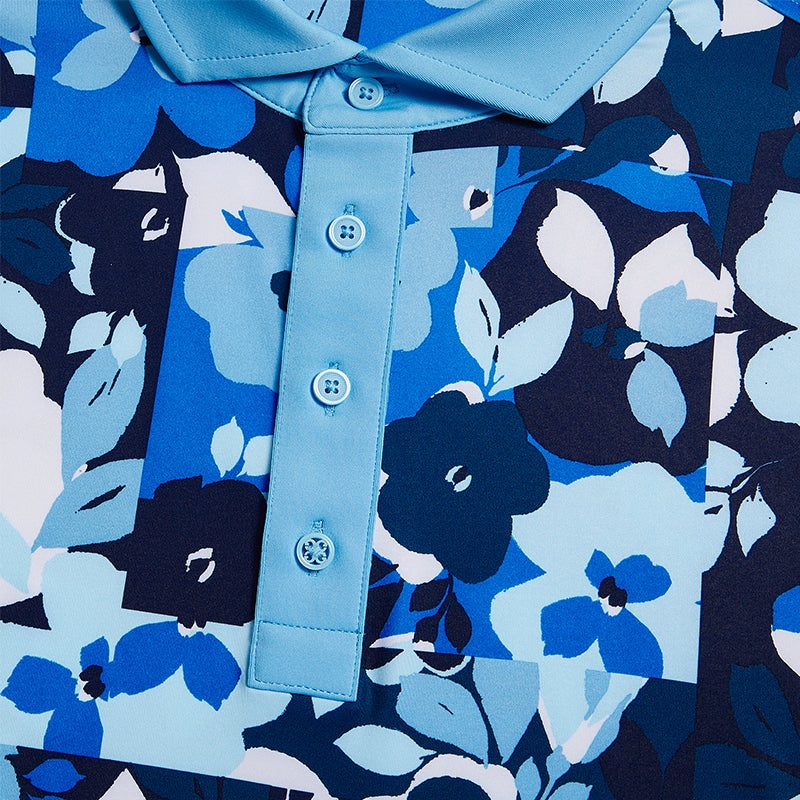 GFORE Patchwork Floral Tech Jersey Men's Polo (Fountain)