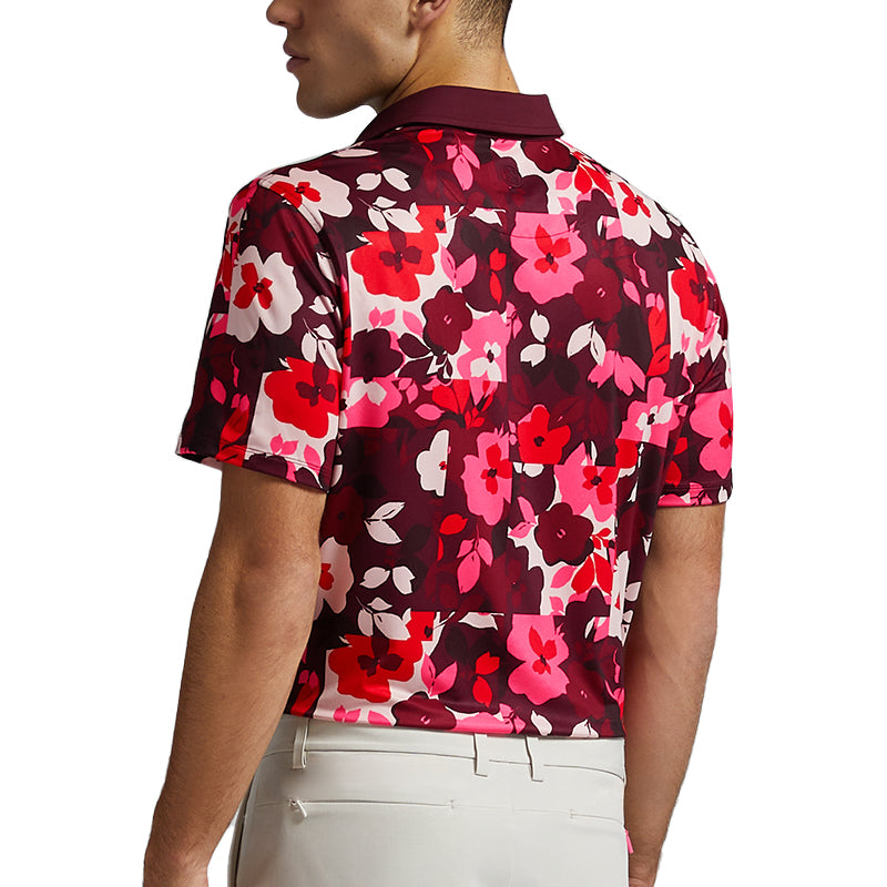 GFORE Patchwork Floral Tech Jersey Men's Polo (Port)