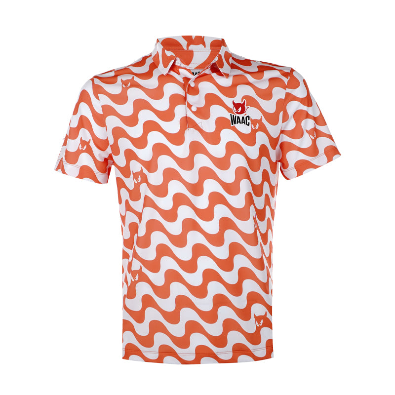 WAAC x Iron Heads Wave Waacky Men's Polo (Orange)
