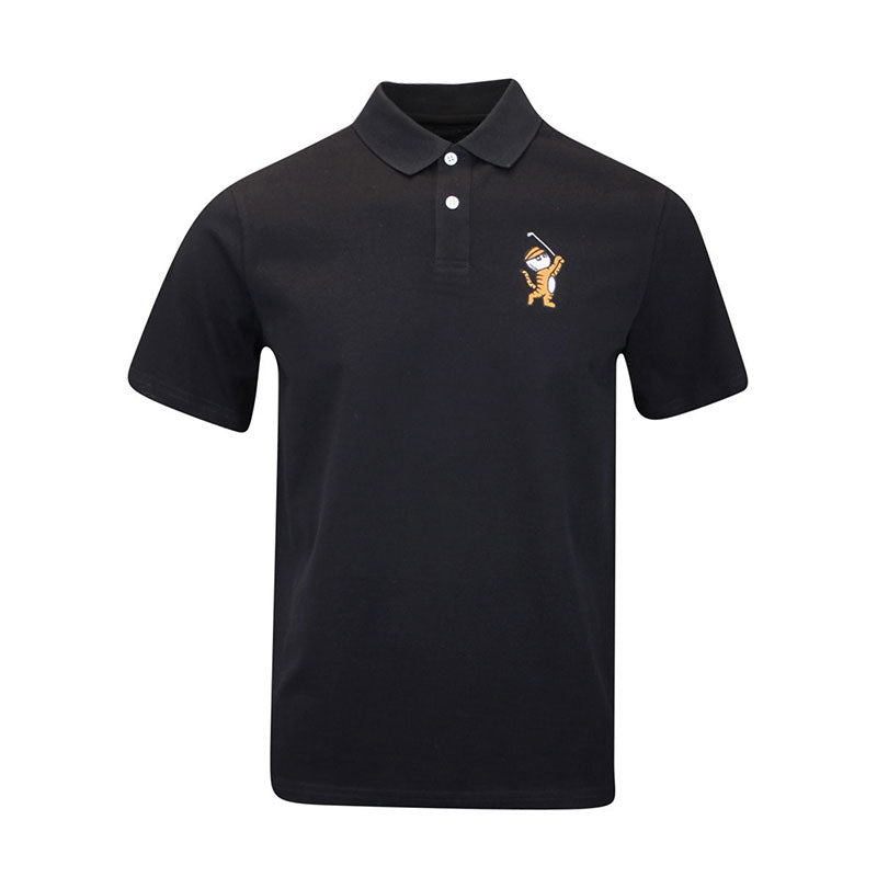 MALBON GOLF Tiger Buckets Men's Polo (Black)