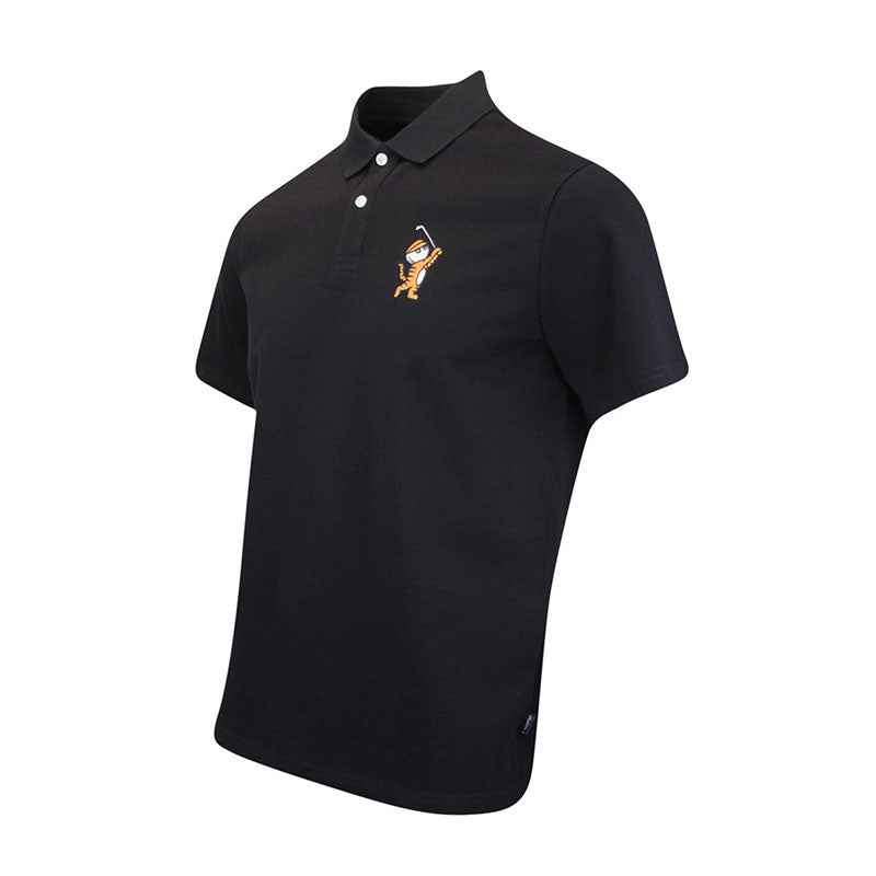 MALBON GOLF Tiger Buckets Men's Polo (Black)