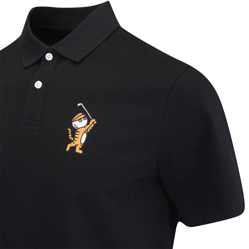 MALBON GOLF Tiger Buckets Men's Polo (Black)