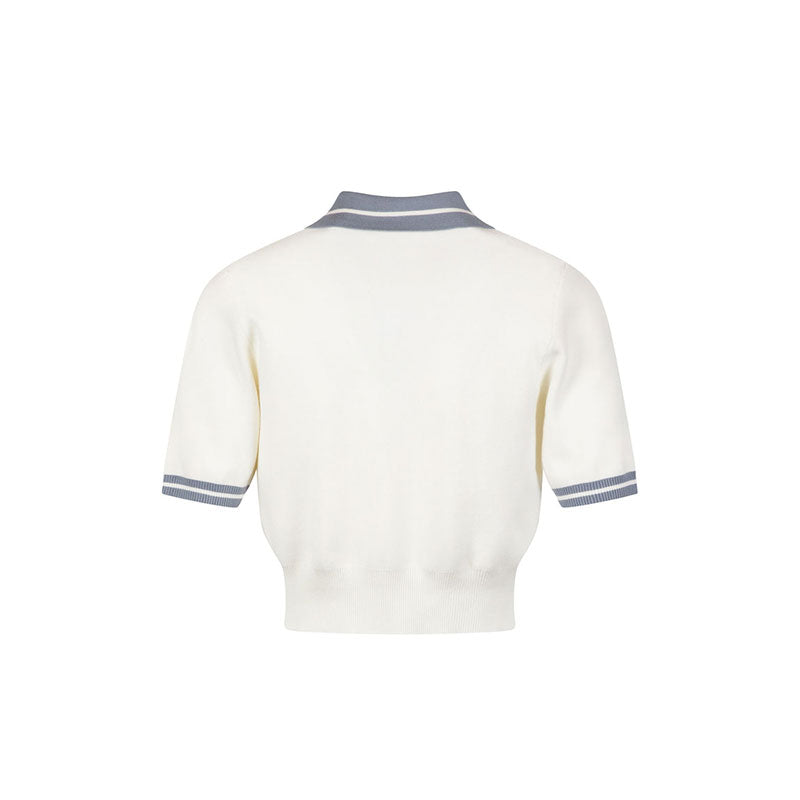 MALBON GOLF Mikayla Knit Women's Polo (Ivory/Stone)
