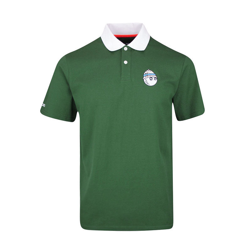 MALBON GOLF Fishing Buckets Men's Pique Polo (Forest)
