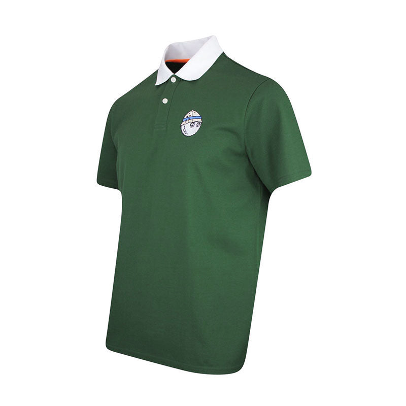 MALBON GOLF Fishing Buckets Men's Pique Polo (Forest)
