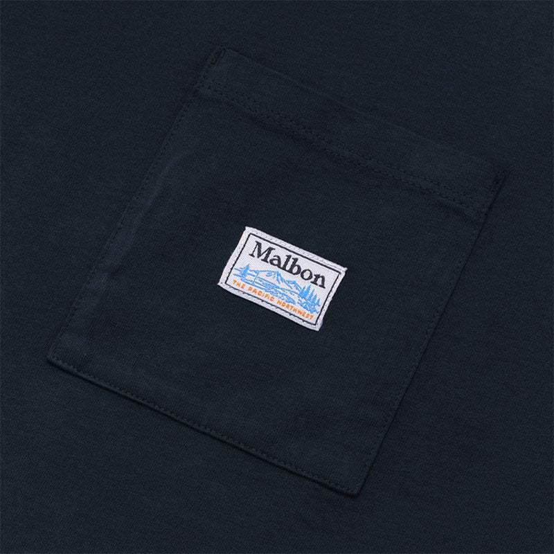 MALBON GOLF Fishing Buckets Pocket Men's T-Shirt (Navy)