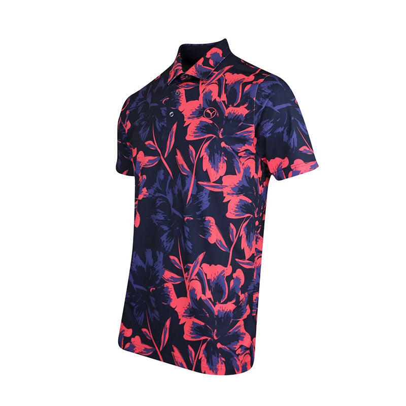 PUMA MATTR Broken Flower Men's Polo (Navy/Peach)
