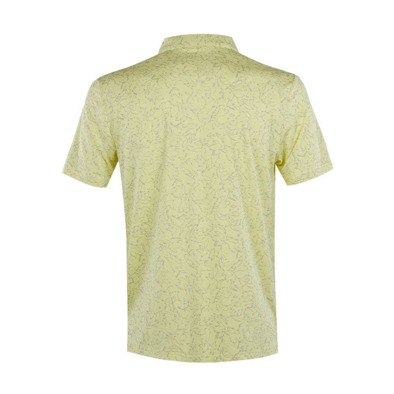 CALVIN KLEIN Abstract Watercolour Printed Men's Polo (Lemon)