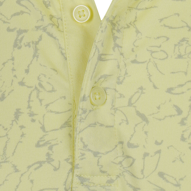 CALVIN KLEIN Abstract Watercolour Printed Men's Polo (Lemon)