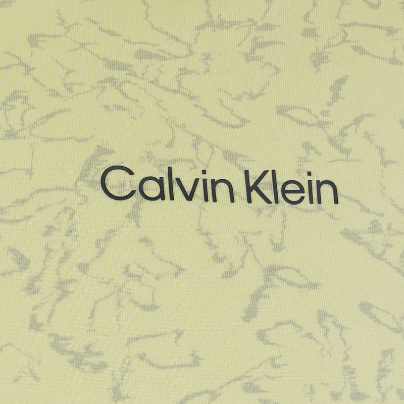 CALVIN KLEIN Abstract Watercolour Printed Men's Polo (Lemon)