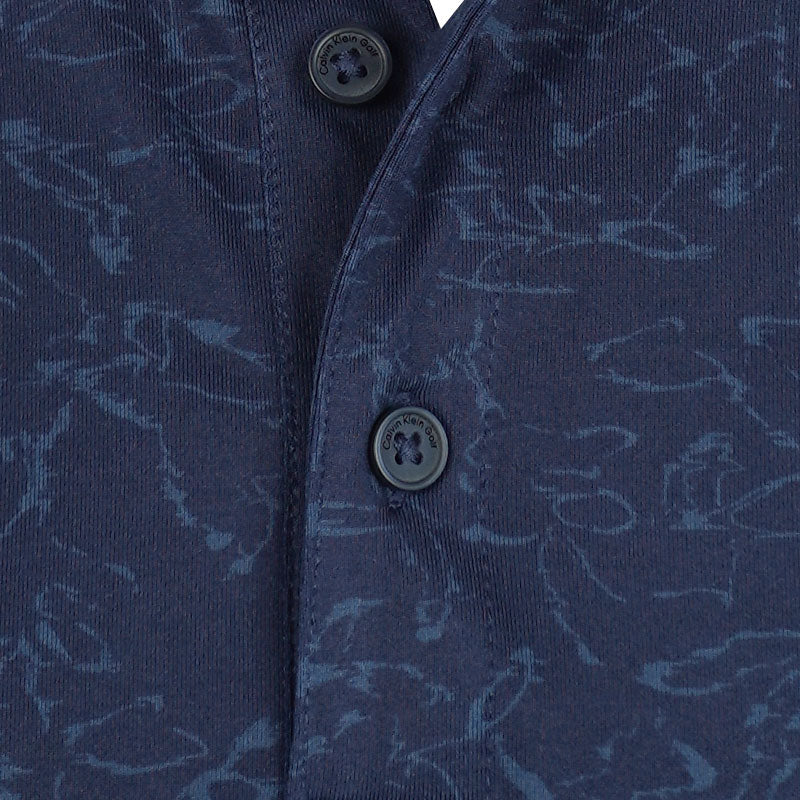 CALVIN KLEIN Abstract Watercolour Printed Men's Polo (Navy)