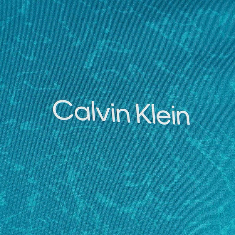 CALVIN KLEIN Abstract Watercolour Printed Men's Polo (Sea Green)