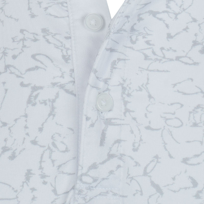 CALVIN KLEIN Abstract Watercolour Printed Men's Polo (White)