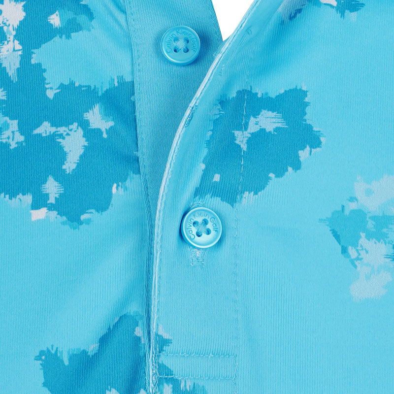 CALVIN KLEIN Cyber Floral Printed Men's Polo (Aquarius)