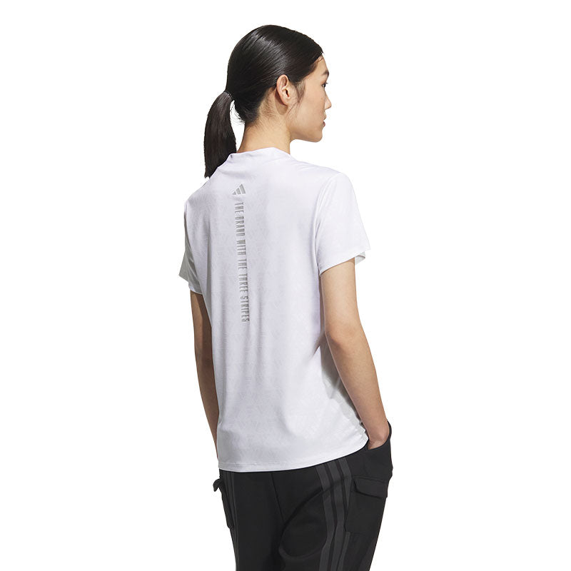 ADIDAS AEROREADY Debossed  Women's Mock Shirt (White)
