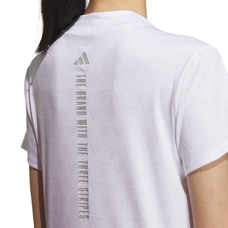 ADIDAS AEROREADY Debossed  Women's Mock Shirt (White)