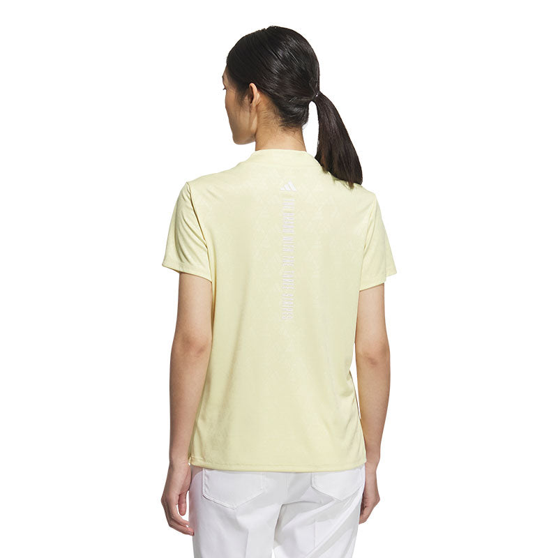 ADIDAS AEROREADY Debossed  Women's Mock Shirt (Yellow)