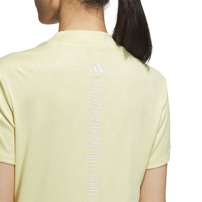 ADIDAS AEROREADY Debossed  Women's Mock Shirt (Yellow)