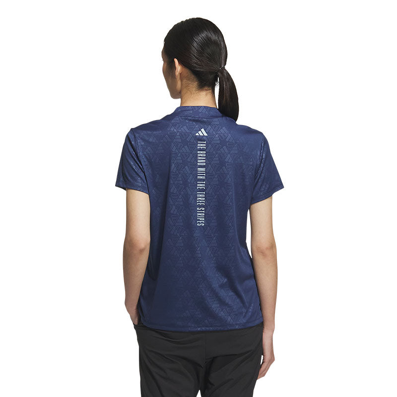 ADIDAS AEROREADY Debossed  Women's Mock Shirt (Navy)