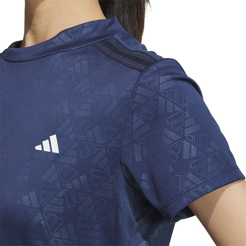 ADIDAS AEROREADY Debossed  Women's Mock Shirt (Navy)