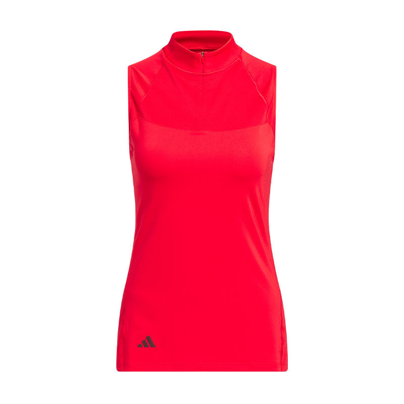 ADIDAS Ultimate365 Women's Sleeveless Zip Mock Shirt (Ruby)