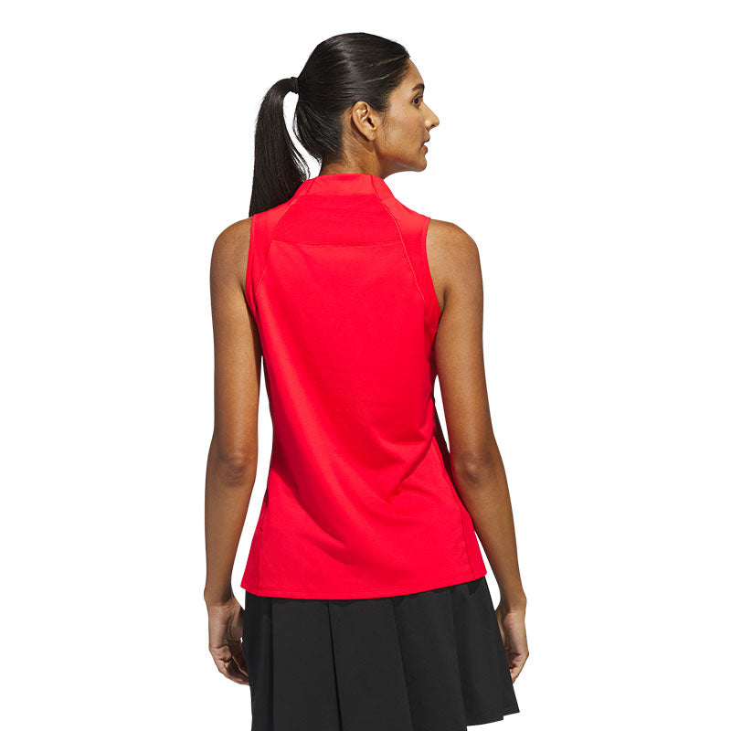 ADIDAS Ultimate365 Women's Sleeveless Zip Mock Shirt (Ruby)