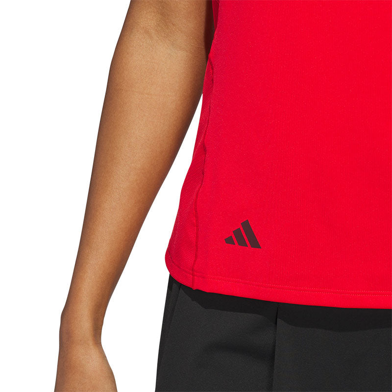 ADIDAS Ultimate365 Women's Sleeveless Zip Mock Shirt (Ruby)