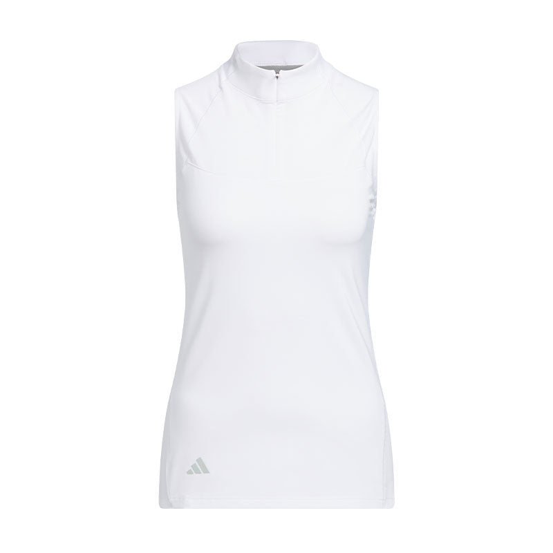 ADIDAS Ultimate365 Women's Sleeveless Zip Mock Shirt (White)