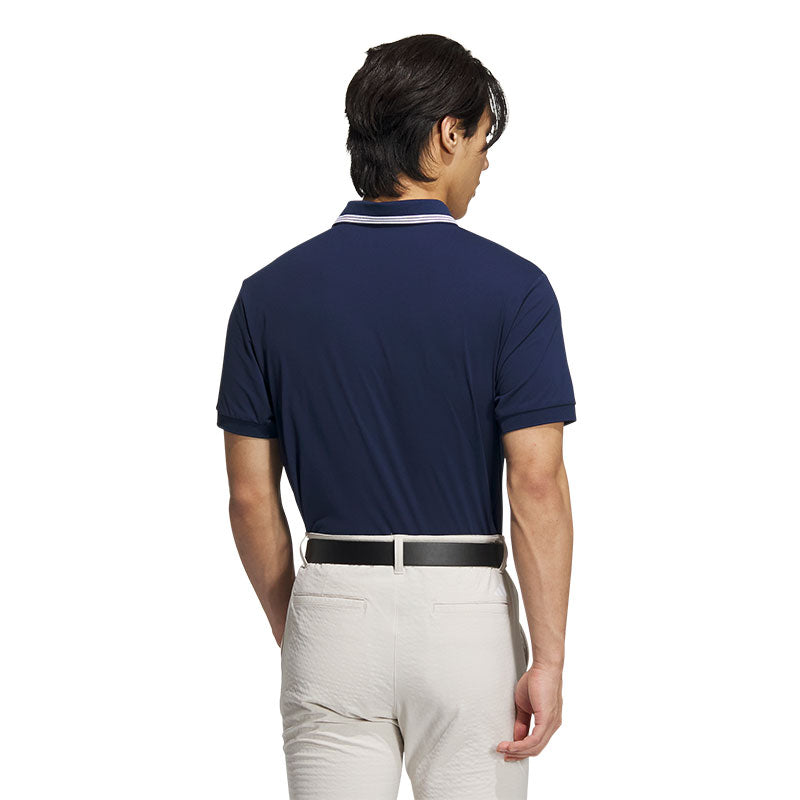 ADIDAS 3-Stripes Ribbed Men's Polo (Navy)