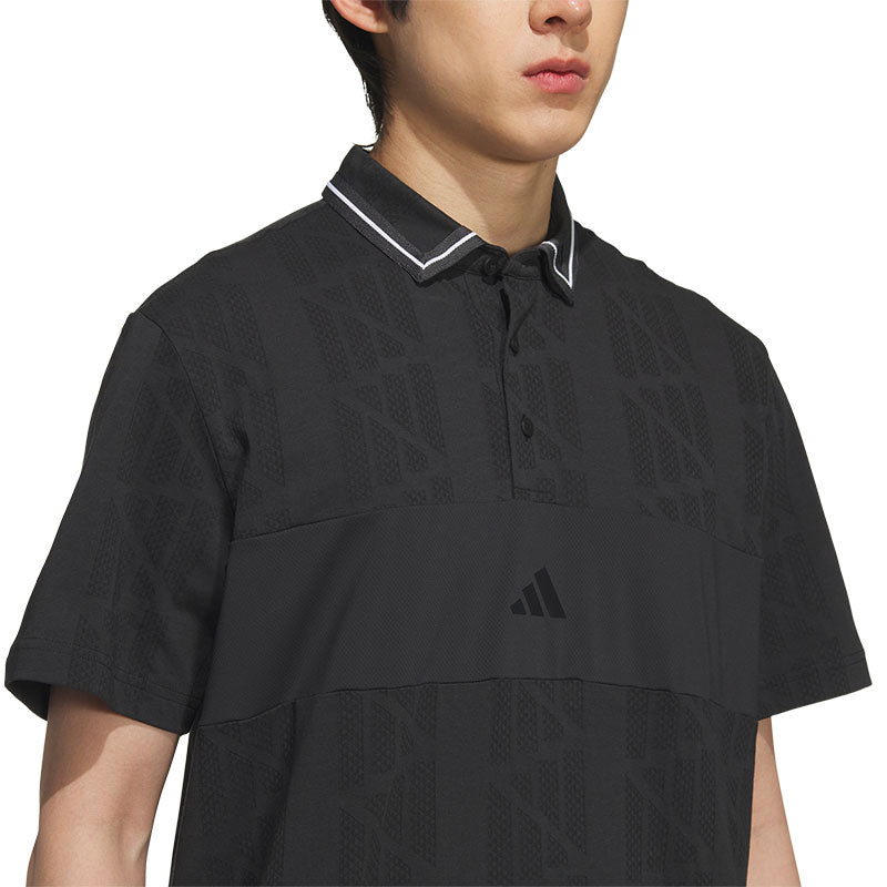 ADIDAS Badge of Sport Jacquard Logo Men's Polo (Black)
